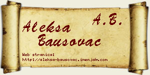 Aleksa Bausovac vizit kartica